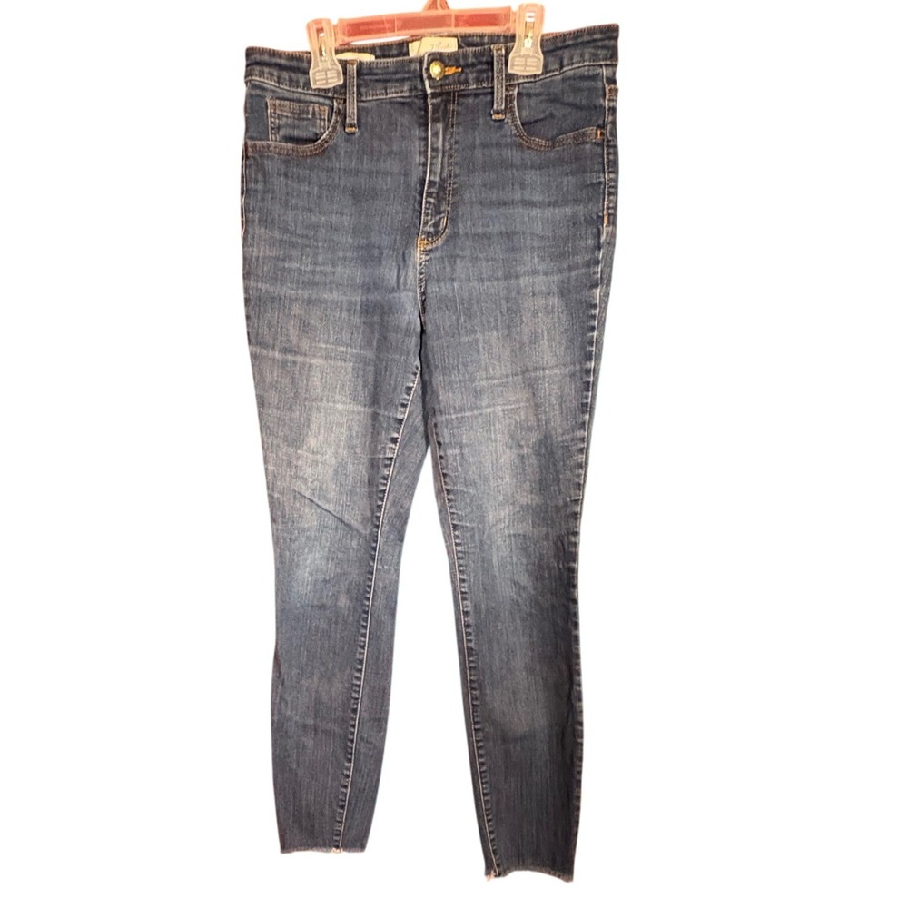 Universal Thread Skinny Jeans Women 10R Blue Good High Rise Raw Hem Stretch